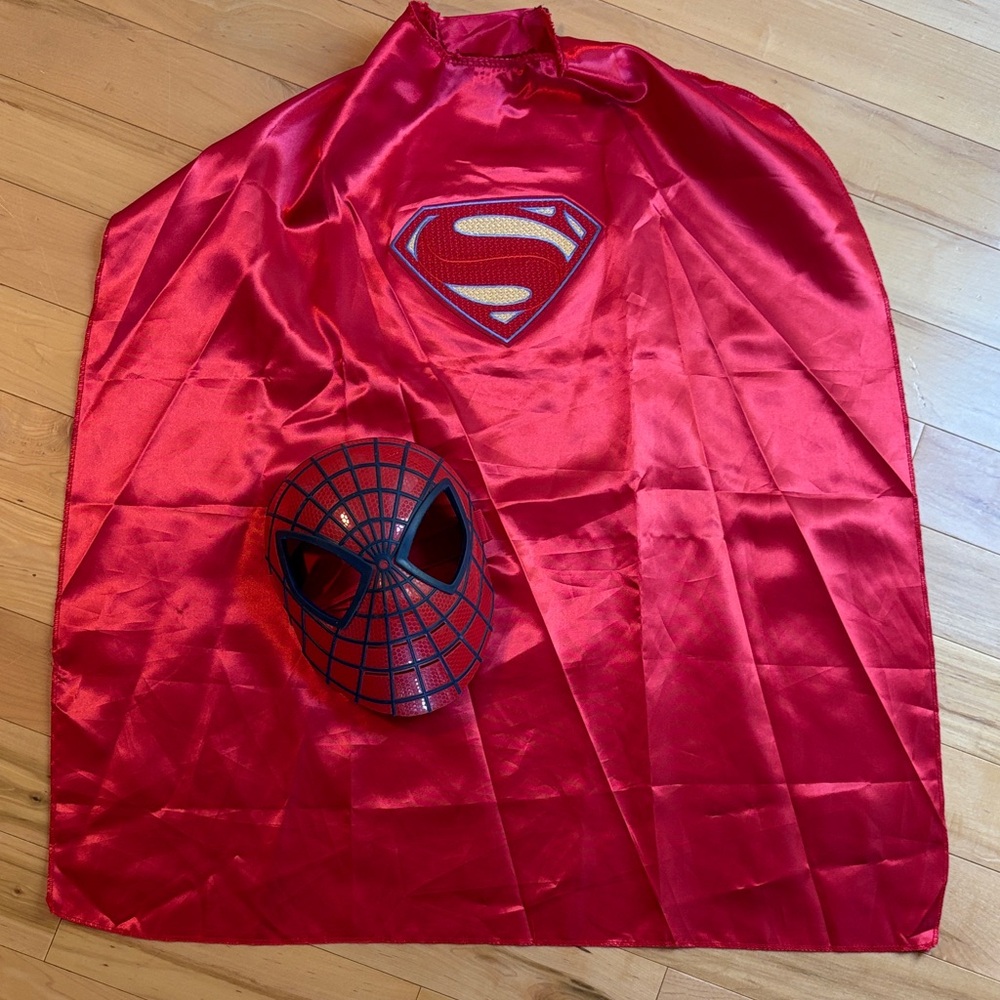 Spiderman Mask & Superman Cape